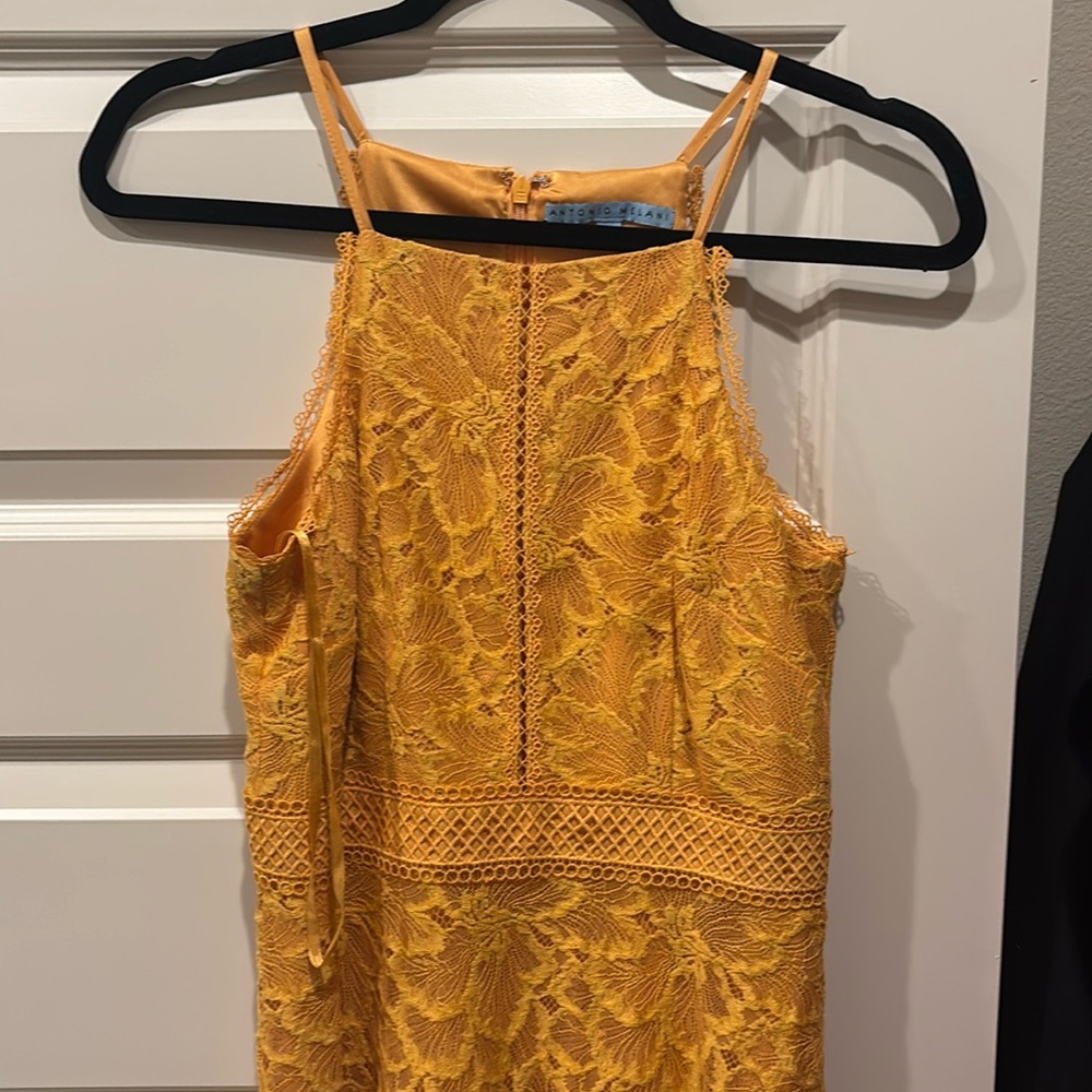 ANTONIO MELANI beautiful lace dress,NEW,the color is lake first photo